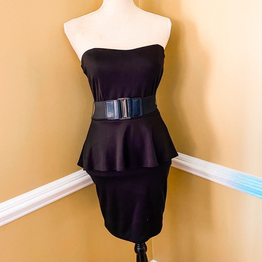 NWT Guess Black Peplum Dress